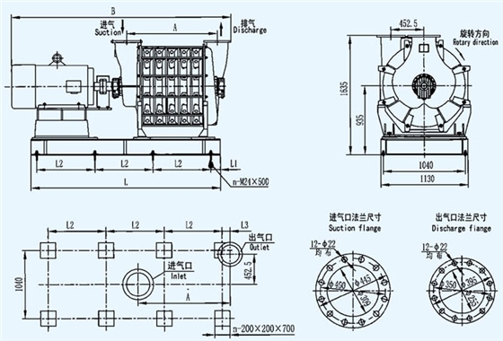 多級離心鼓風(fēng)機(jī)外形圖